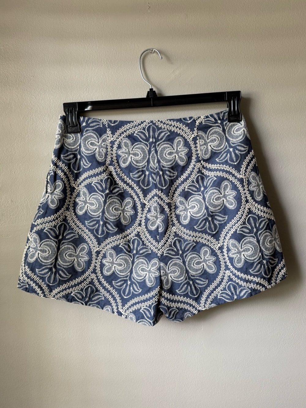Greylin Romy High Waisted Blue Embroidered Shorts